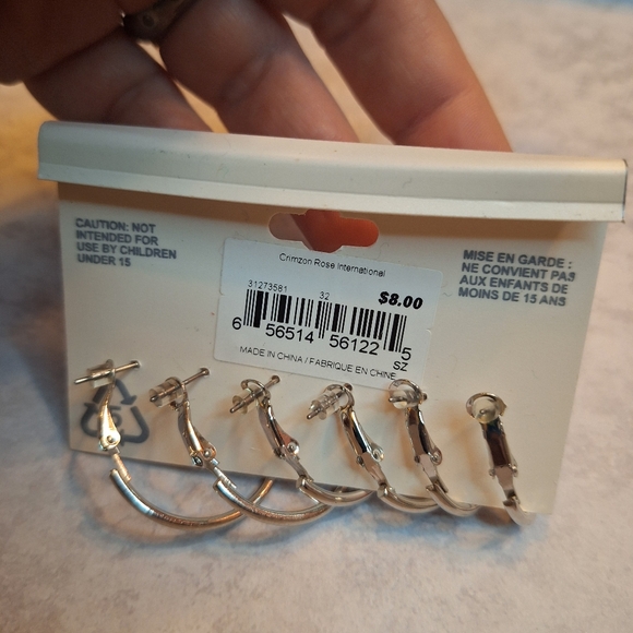 George Silver Hoop Earrings - Picture 2 of 2